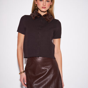 John + Jenn Hanson Fur Trim Cardi