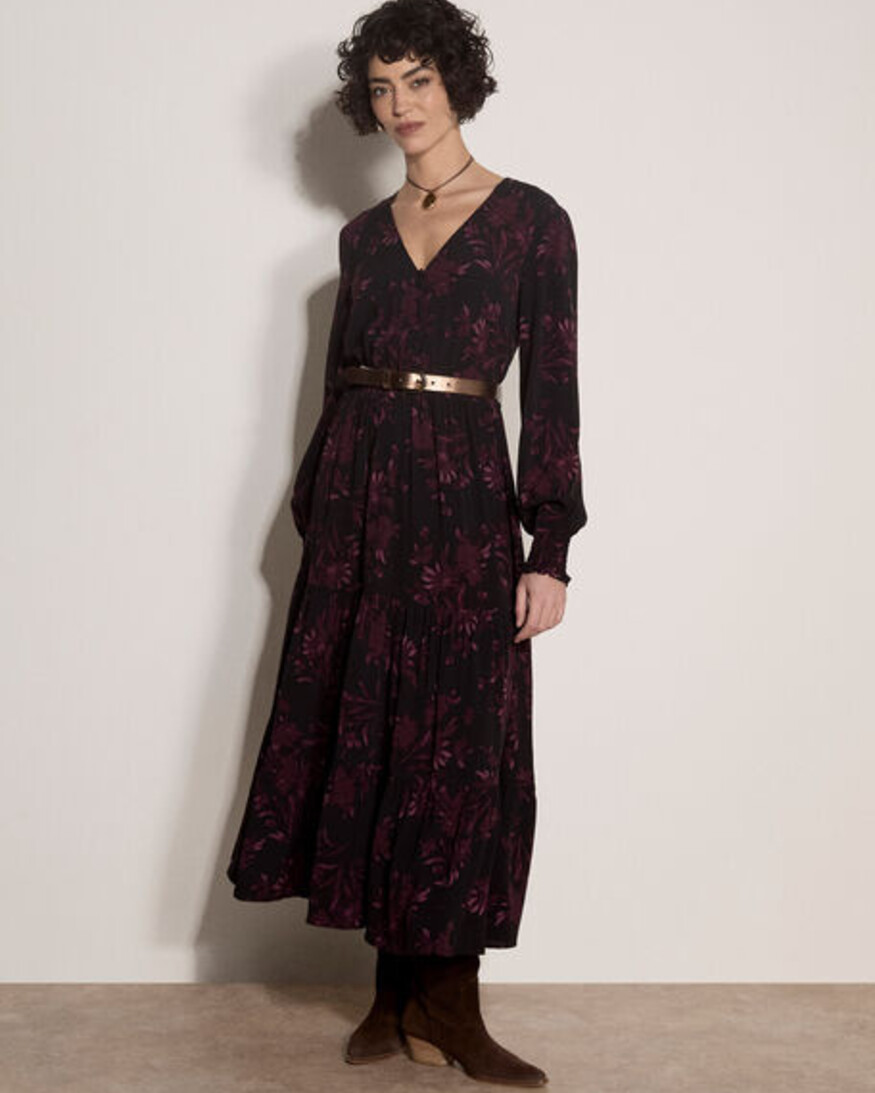Apricot Wren Button Midi