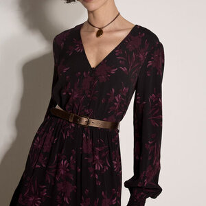 Apricot Wren Button Midi
