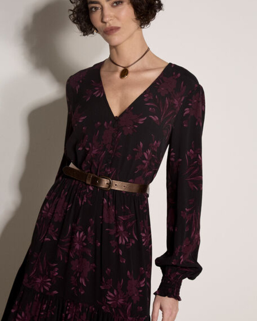 Apricot Wren Button Midi