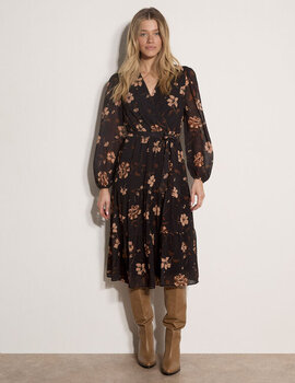 Apricot Willow Floral Wrap Tier Midi