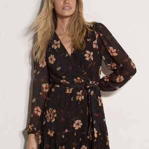 Apricot Willow Floral Wrap Tier Midi