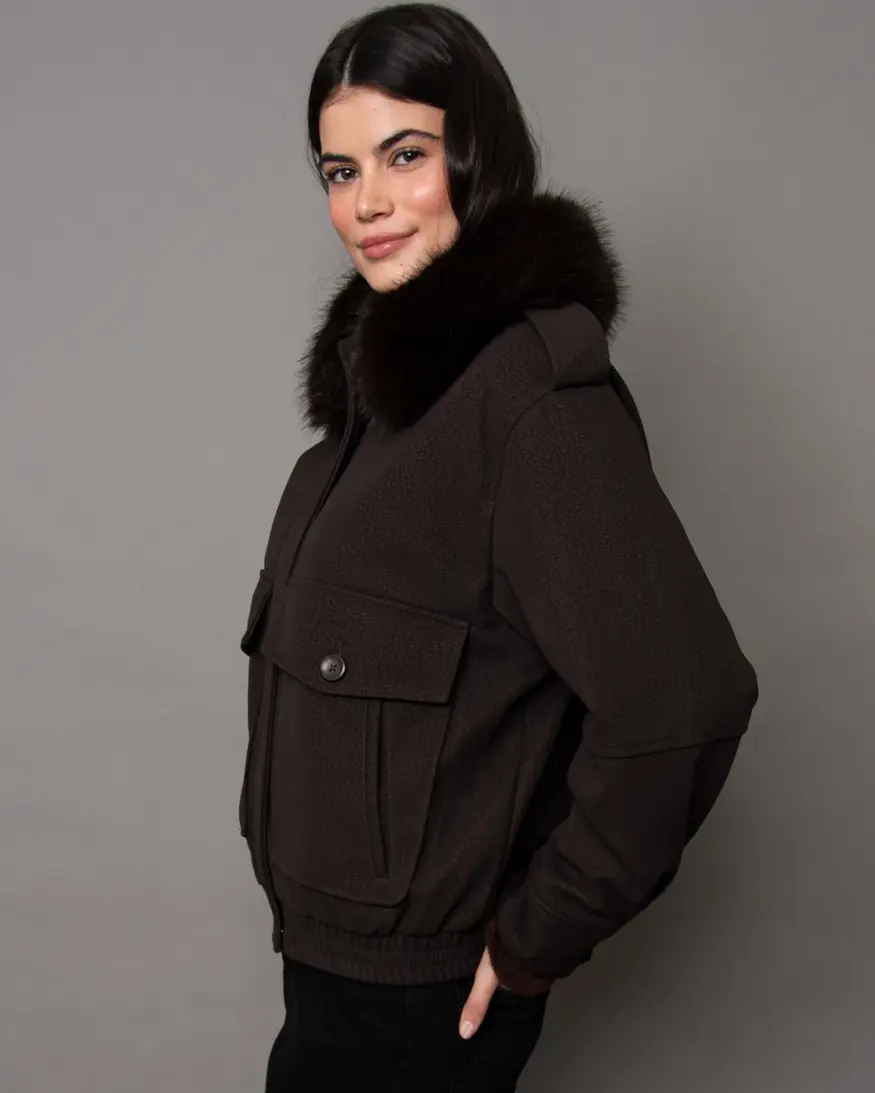 RD Style Mikaya PU Jacket/Faux Fur Collar