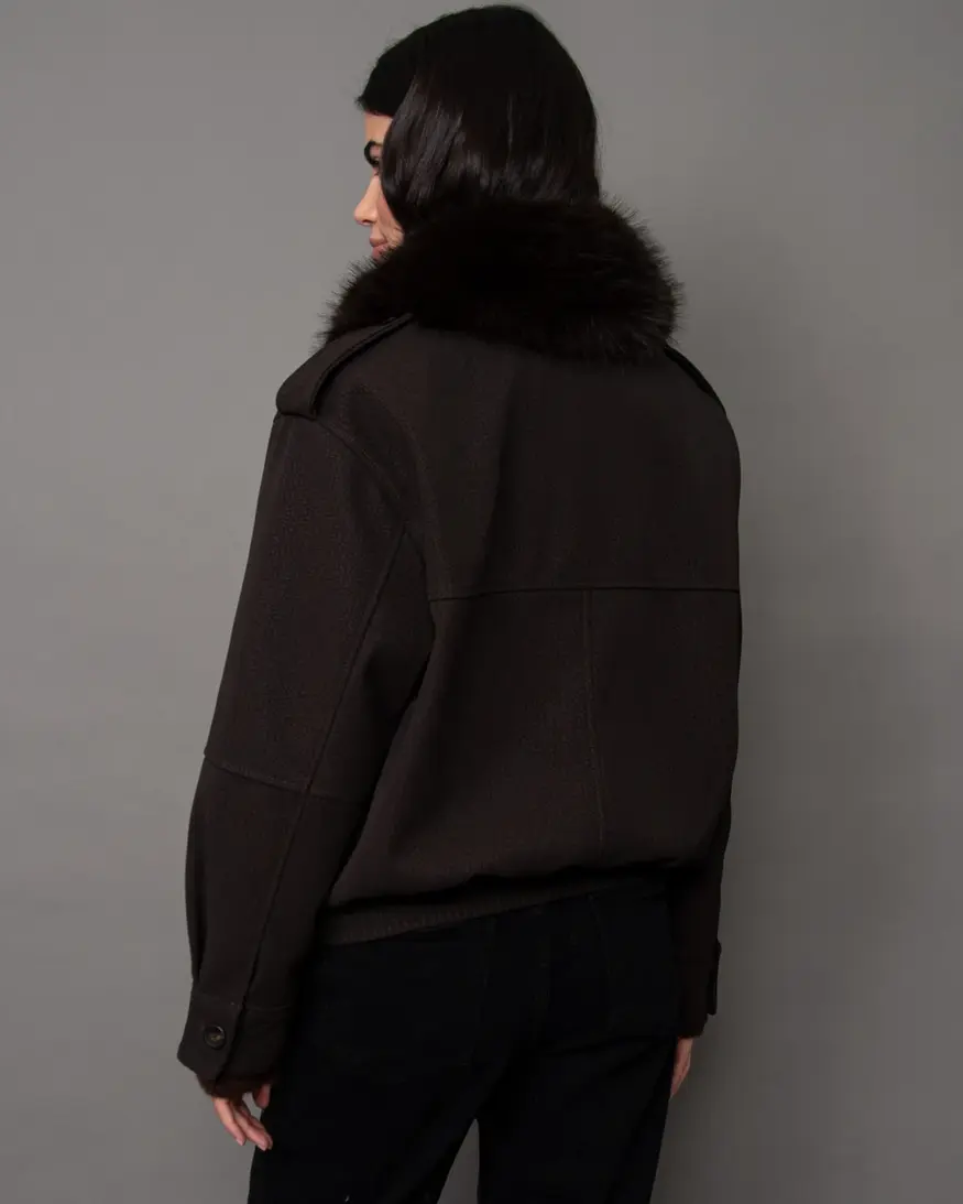 RD Style Mikaya PU Jacket/Faux Fur Collar