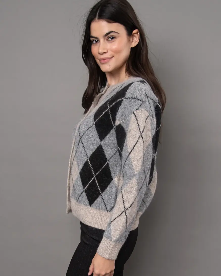 RD Style Agrippina Argyle Cardigan