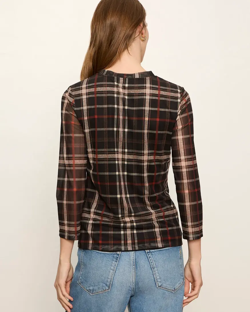 Sanctuary Mesh 3/4 Sleeve Top