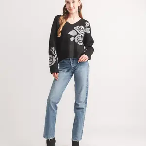 Papillon Tamara Floral V-Neck Knit