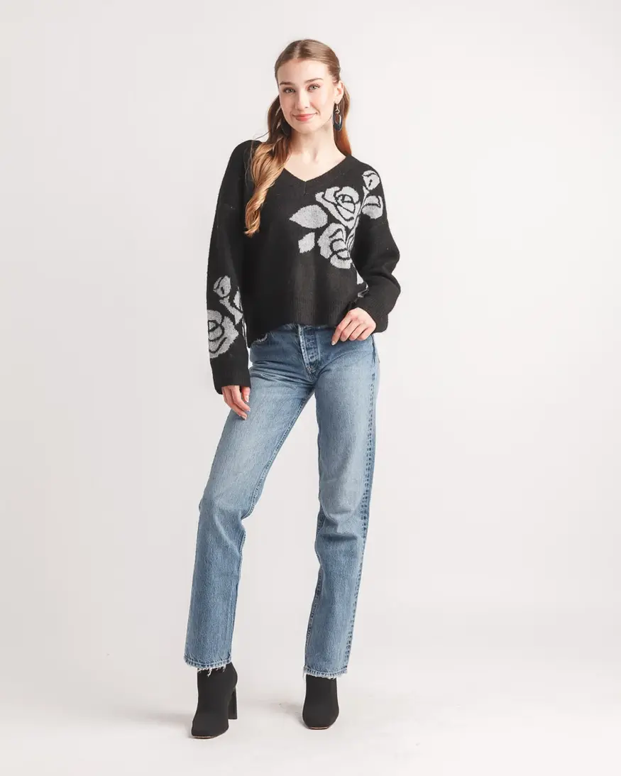 Papillon Tamara Floral V-Neck Knit