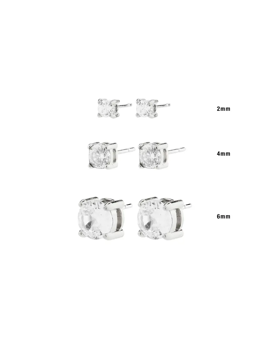 Pilgrim Ravi Crystal Studs 4mm