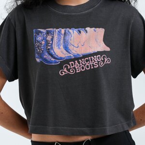 Girl Dangerous Dancing Boots Crop Tee