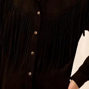 Tribal Camelia Fringe Shacket