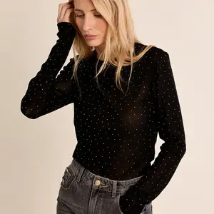 Molly Bracken Grace Polka Dot Semi-Sheer LS