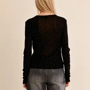 Molly Bracken Grace Polka Dot Semi-Sheer LS