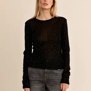 Molly Bracken Grace Polka Dot Semi-Sheer LS