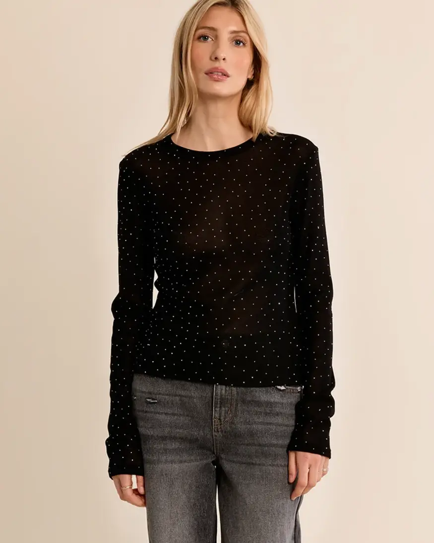 Molly Bracken Grace Polka Dot Semi-Sheer LS