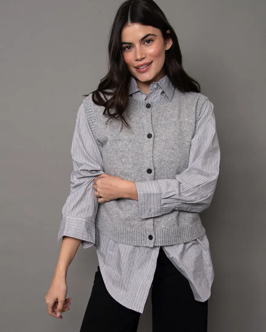 RD Style Orillia Slvlss Button Vest