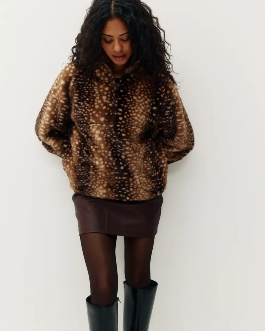 Kuwalla Tachette Faux Fur 1/2 Zip