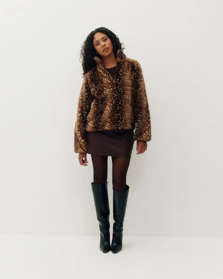 Kuwalla Tachette Faux Fur 1/2 Zip
