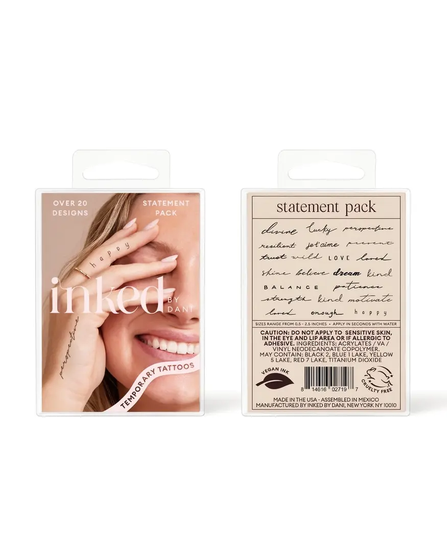 Inked By Dani Statement Temp Tattoo Pack