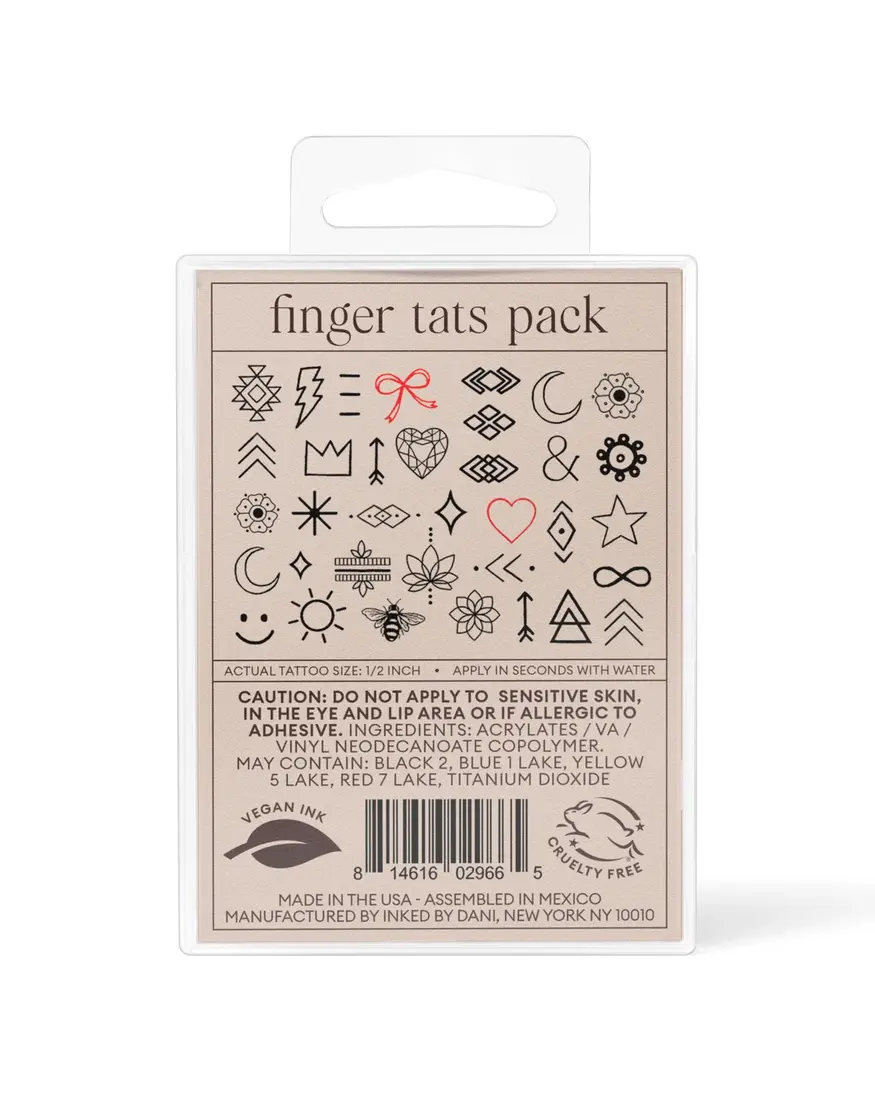 Inked By Dani Finger Tats Temp Tattoo Pack