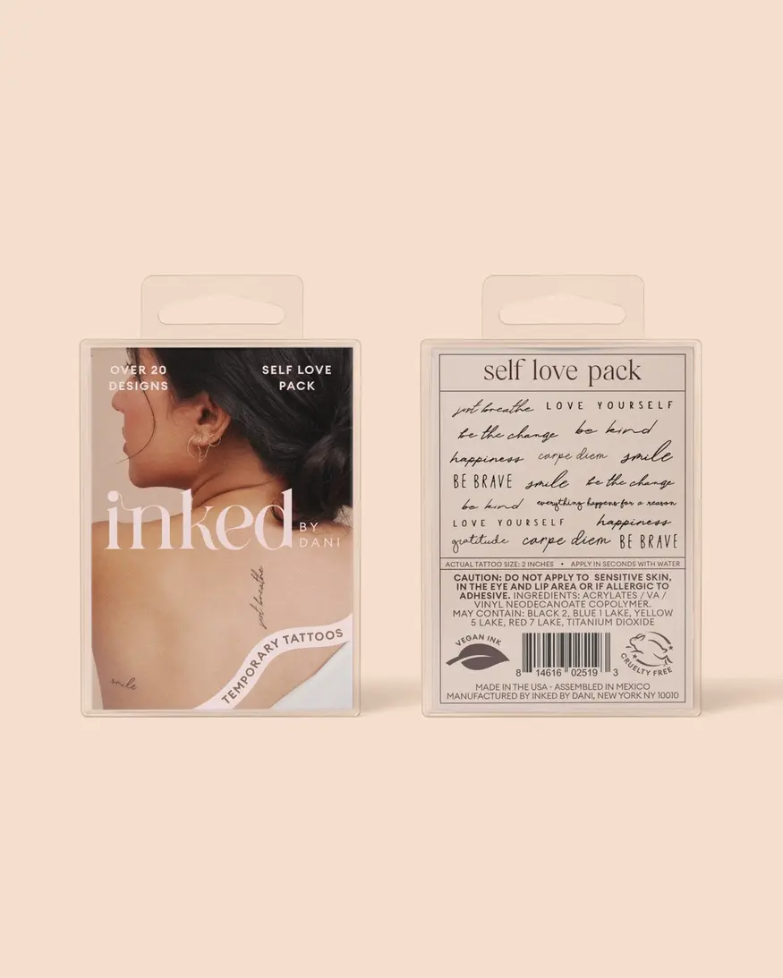 Inked By Dani Self Love Temp Tattoo Pack