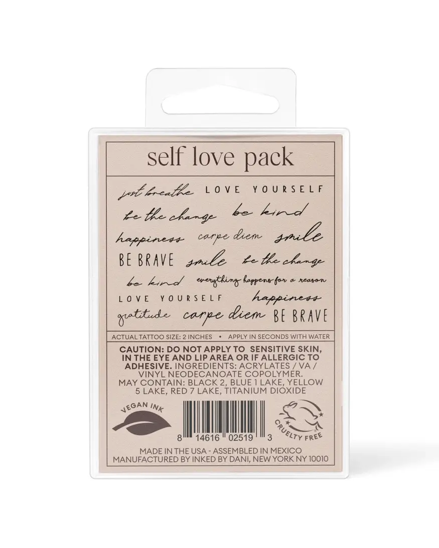 Inked By Dani Self Love Temp Tattoo Pack