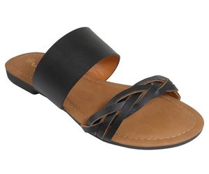 black braided sandals