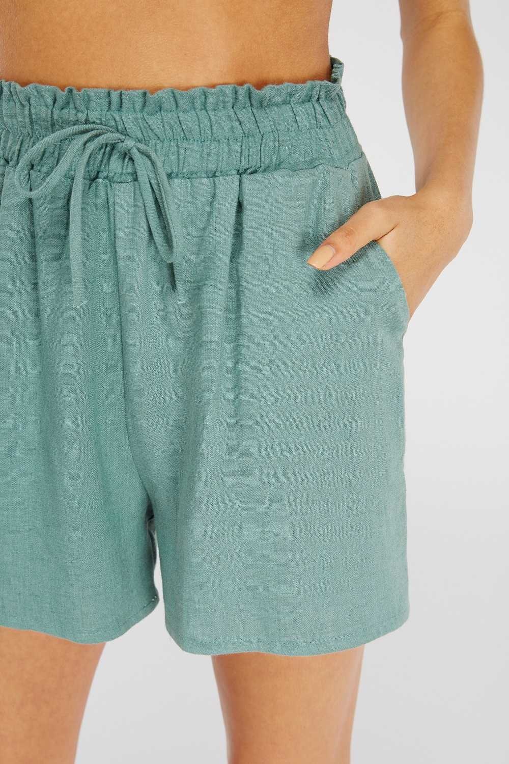 Black High-Waist Linen Shorts - Blush Boutique