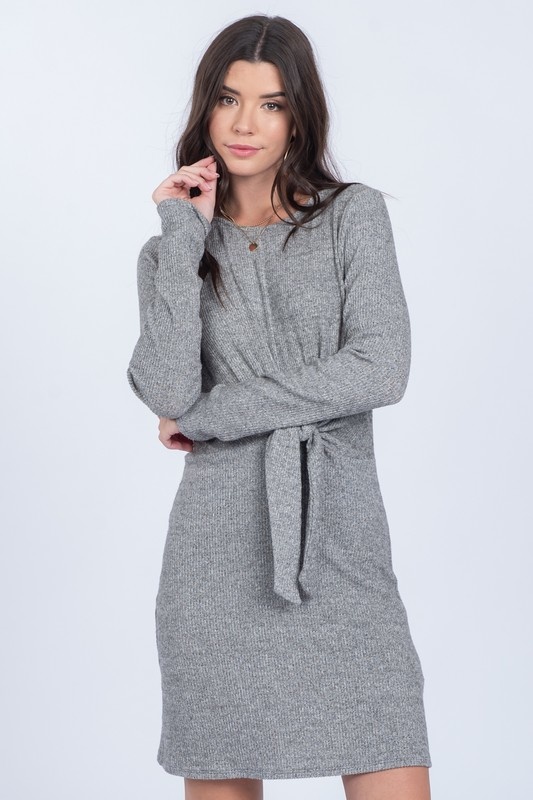 Grey Knit Dress - Blush Boutique