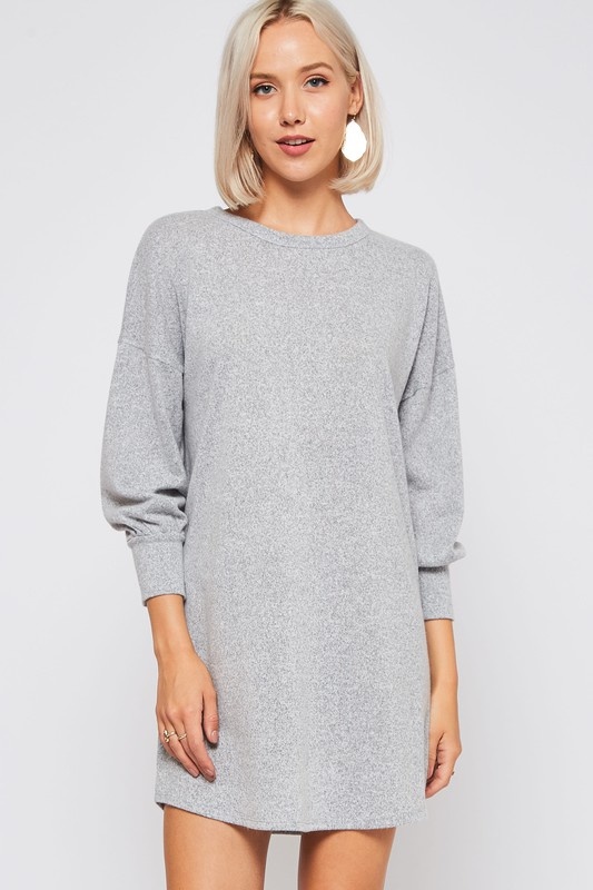 Grey Knit Dress - Blush Boutique