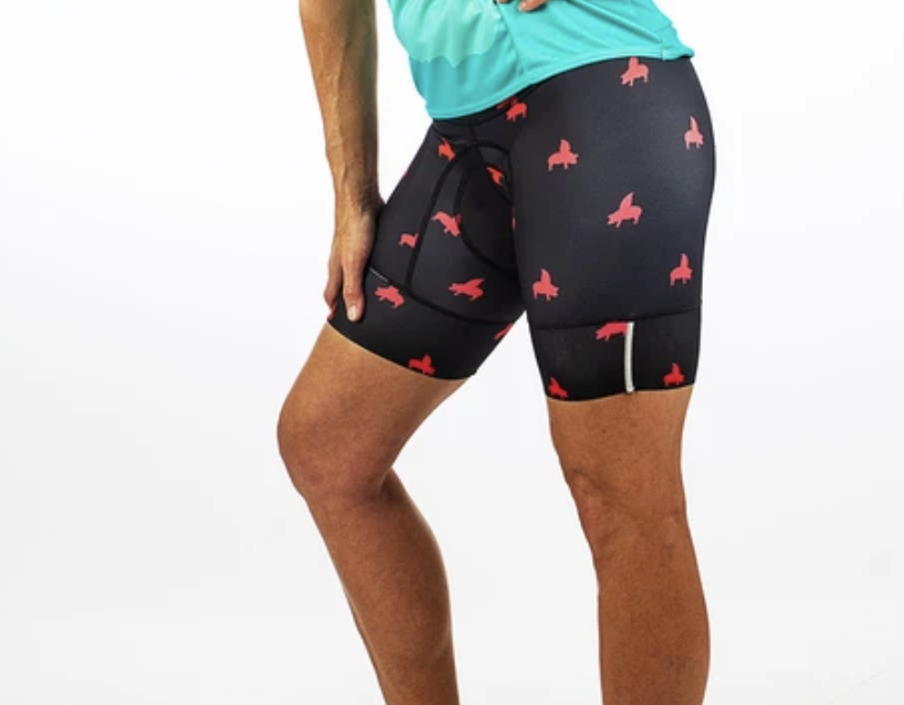 RESALE - Women's Shebeest Pigs Can Fly Petunia Bike Short RESALE - Women's Shebeest Pigs Can Fly Petunia Bike Short