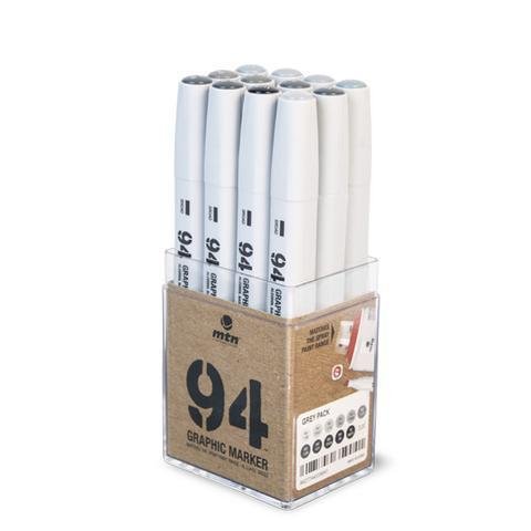 MTN 94 Graphic Marker - Greyscale 12pk