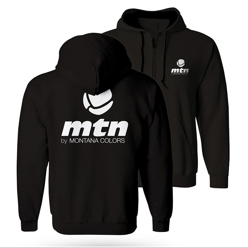 MTN Zip Hoodie - Crew Logo - Black