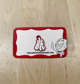 Dissizit Pin - LA Hands - White/Red Drip (Size 1")