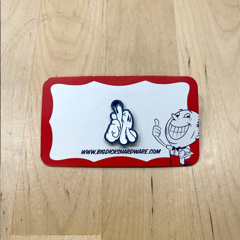 Dissizit Pin - LA Hands White/Blue Drip (Size 1")