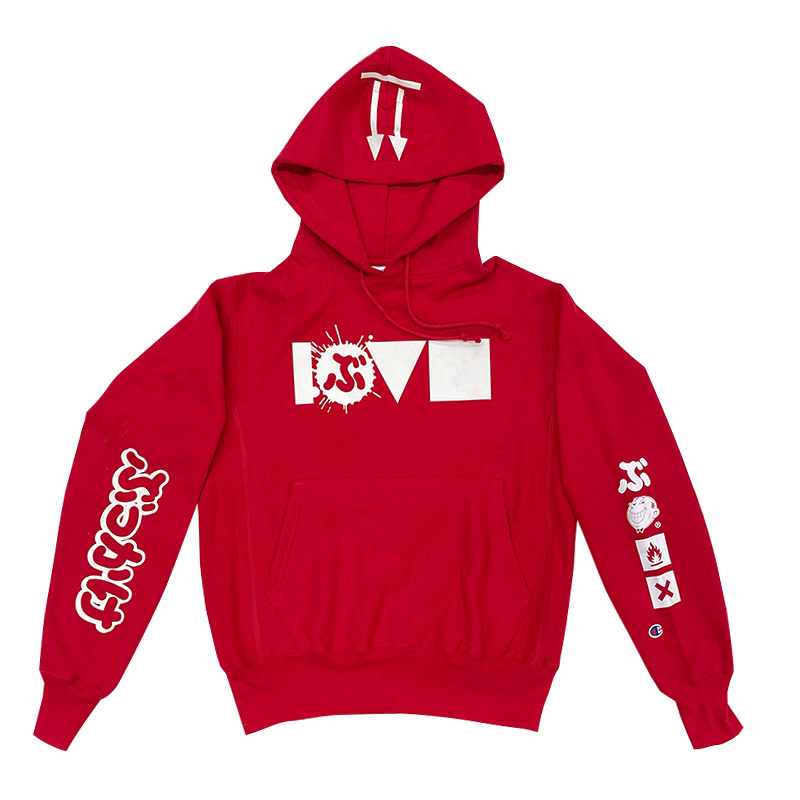 Love Crew Champion Pullover Hoodie - Bu - Red