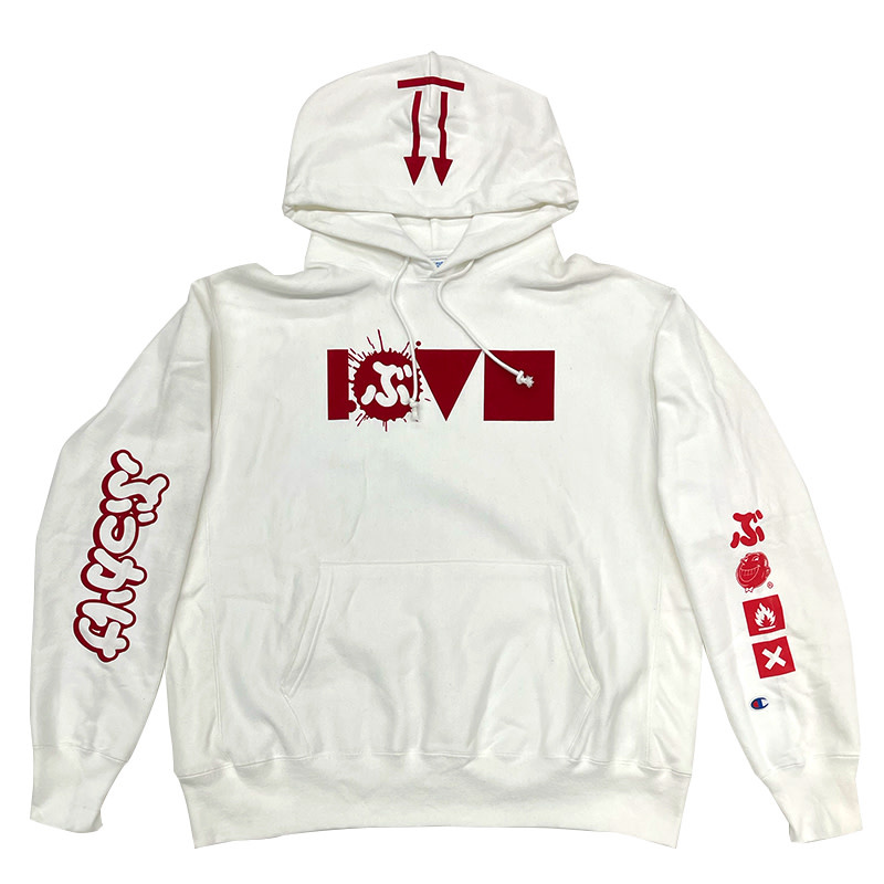 Love Crew Champion Pullover Hoodie - Bu - White