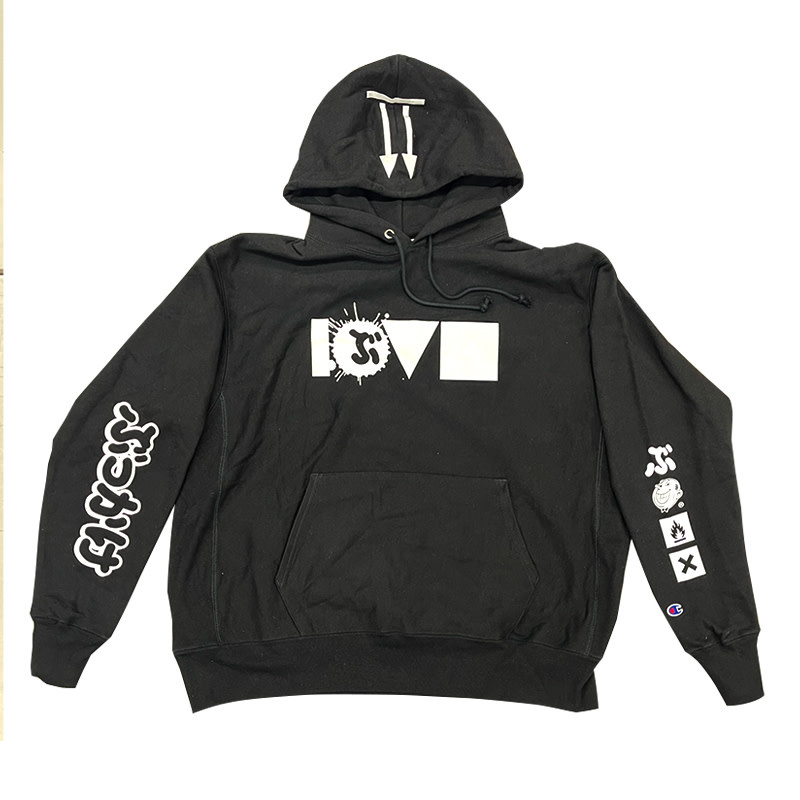 Love Crew Champion Pullover Hoodie - Bu - Black