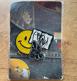 Dissizit Pin - Happy OG LA - Black (Size 2.5")