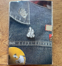 Dissizit Pin - LA Hands - White (Size 1")