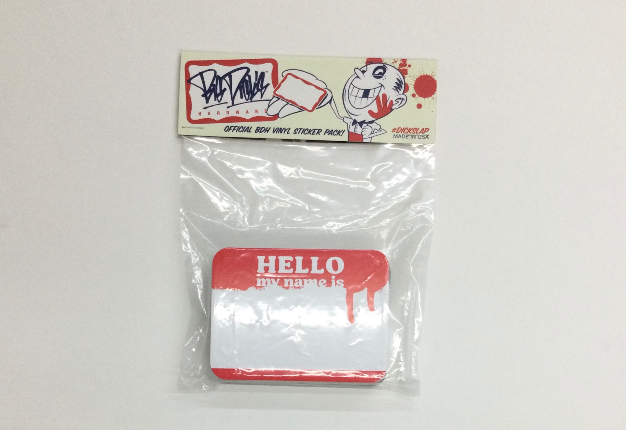 Eggshell Sticker Hello My Name Is  - Dick Slaps - 70pk