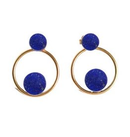 Elisha Marie Lapis Lazuli Hoop Earring