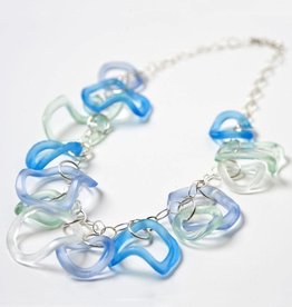 Smart Glass Recycled Jewelry Ocean Wave Necklace