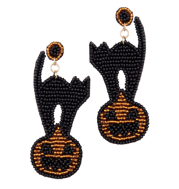 Black Cat/ Pumpkin Earrings