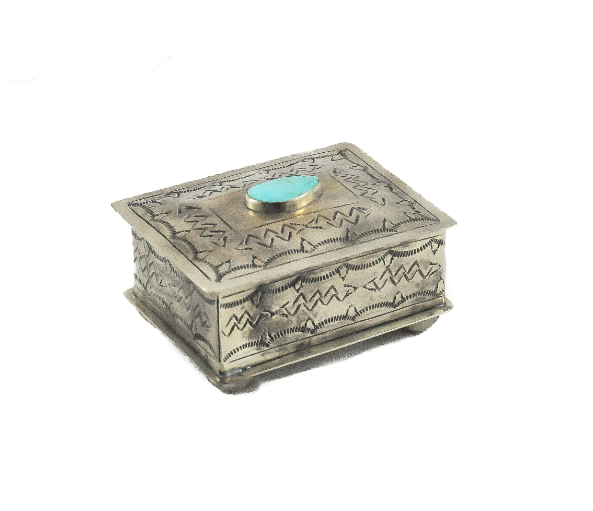 Small Stamped Box w/ Turquoise
