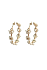 Accessory Concierge Floral Wire Hoops - Pearl