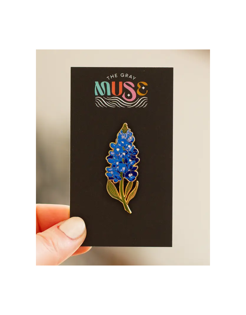 The Gray Muse Bluebonnet Floral Pin
