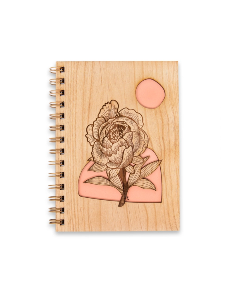 hereafter Blooming Peony Wood Journal/Sketchbook