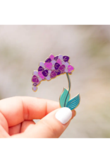 The Gray Muse Purple Orchid Enamel Pin