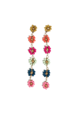 Ink + Alloy Amanda Multi Color Flower Earrings